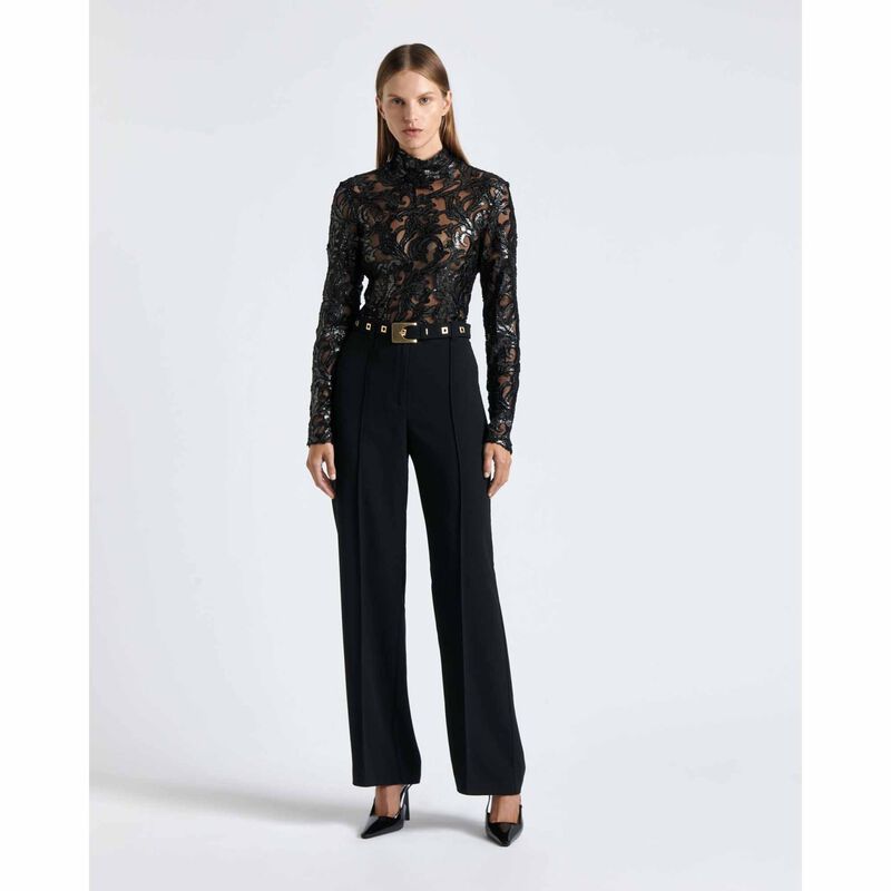 Cue Tapestry Lurex Long Sleeve Top image number 3